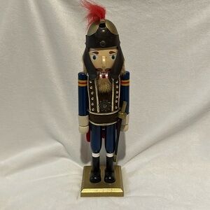 Vintage Nutcracker Wooden Soldier Christmas Decoration 15" Blue